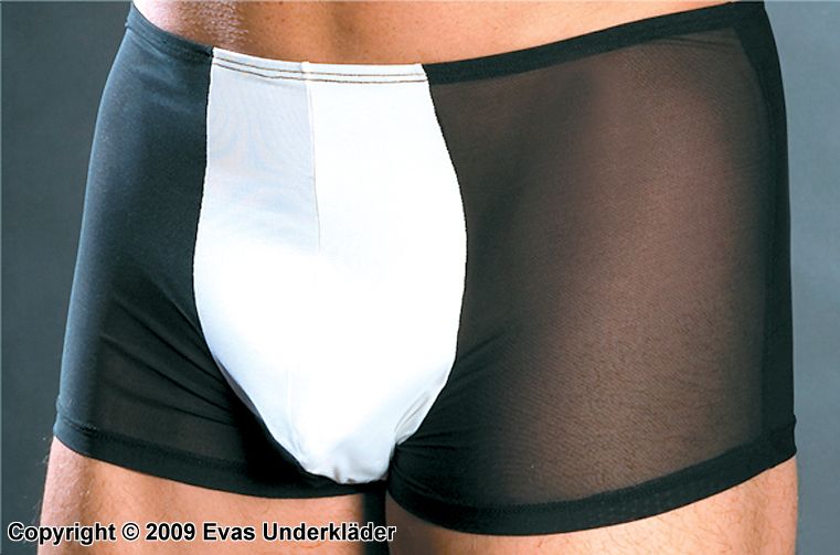 Fitted boxer shorts with sheer contrast